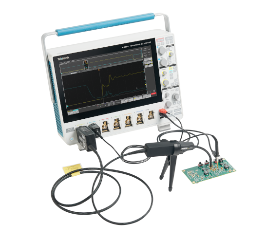 5 series mixed signal oscilloscope with a Tektronix IsoVu probe