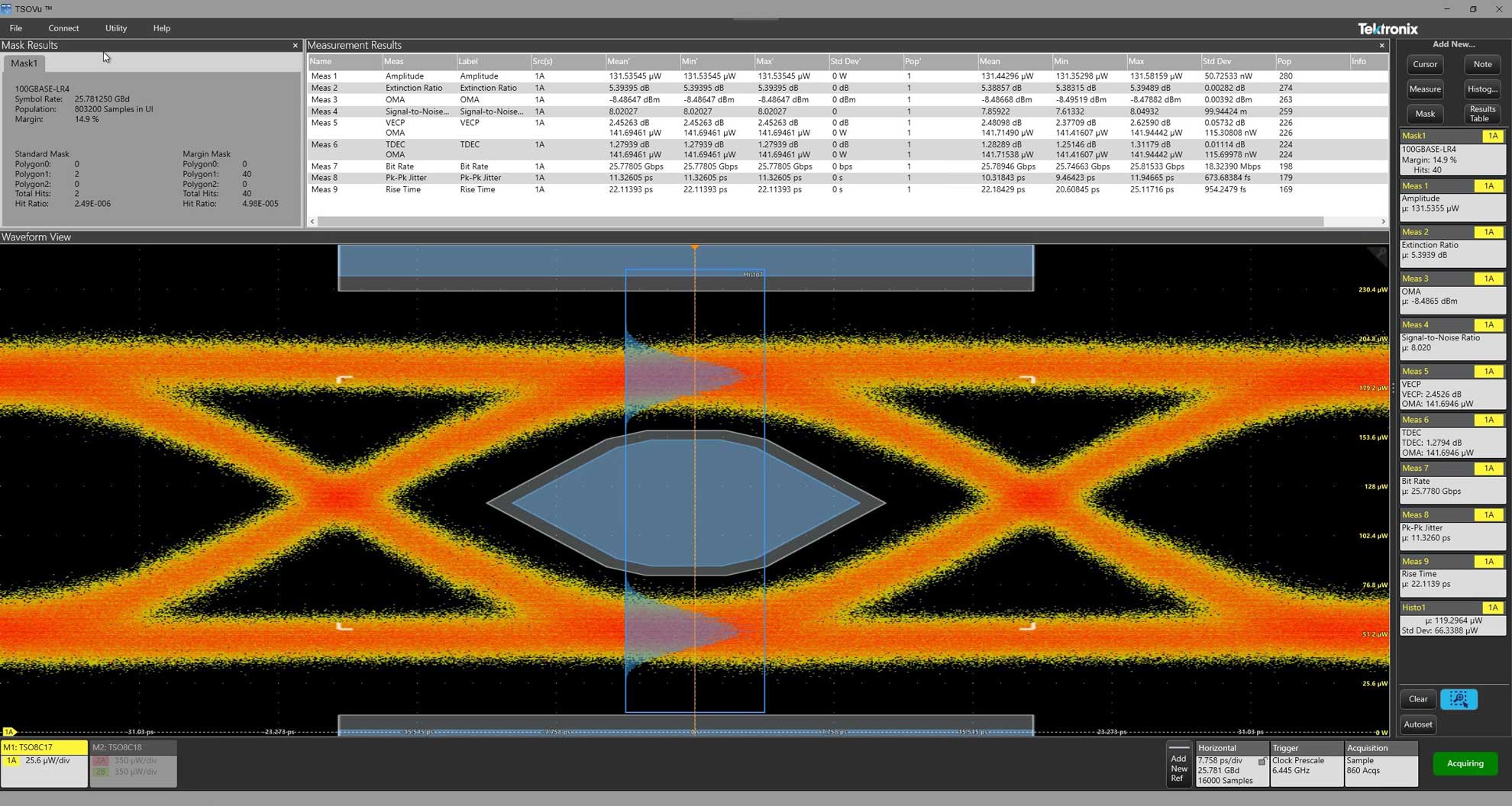 M1A NRZ mask and measurement