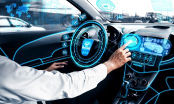 auto vehicle passenger interacting with vehicle controls