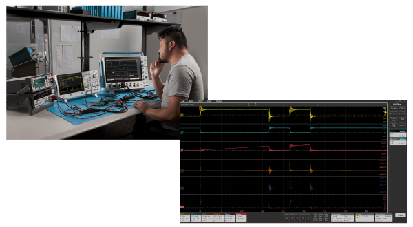 Double pulse testing using a function generator and oscilloscope