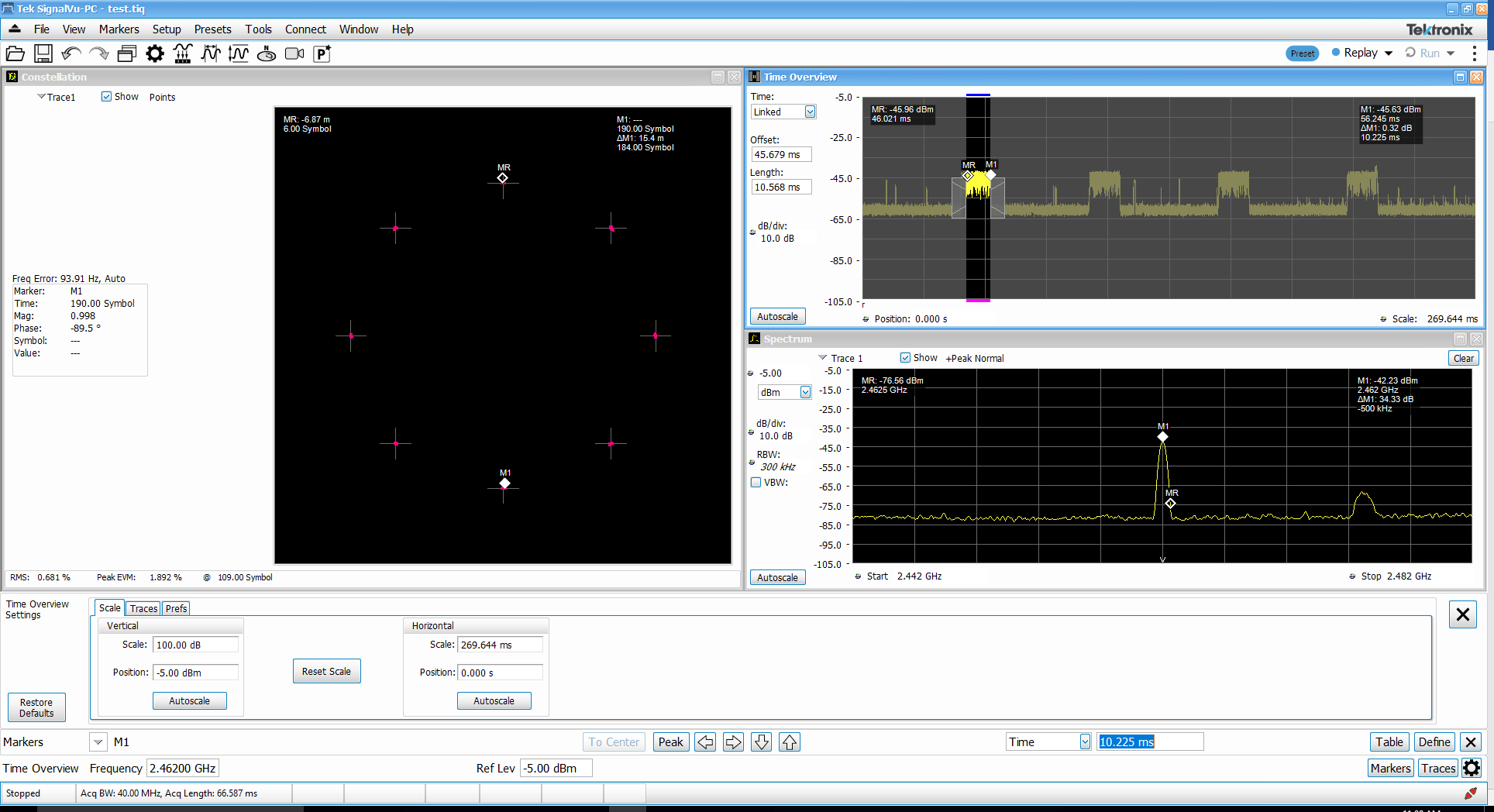 Demodulation of the captured interference scatterplot