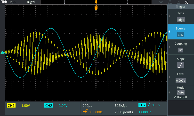 Connecting to the modulating signal provides a clear picture Fig0920Stable20AM